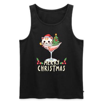 Weihnachtsfeier Winter Cocktail Weihnachts - Männer Premium Bio Tank Top - Schwarz - Vorne - AI Model Male 178 light (178cm)