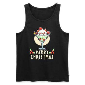 Chrismas Cocktail Kitty Lustiges Weihnachts Party - Männer Premium Bio Tank Top - Schwarz - Vorne - AI Model Male 178 light (178cm)