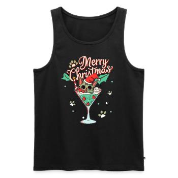 Fête de Noël Zombie Chats Doux - Débardeur bio Premium Homme - noir - Devant - Michal (187cm)