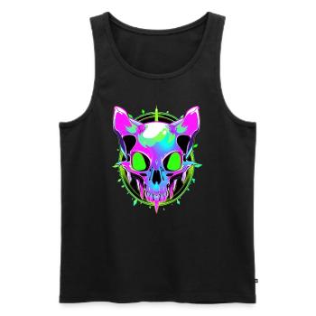 EDM Festival Trippy Cat Festival DJ - Débardeur bio Premium Homme - noir - Devant - Michal (187cm)
