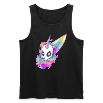 Festival électronique EDM Unicorn DJ - Débardeur bio Premium Homme - noir - Devant - Michal (187cm)