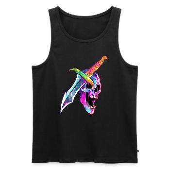 Rock Music Lover Heavy Metal Skull - Men's Premium Organic Tank Top - black - Front - AI Model Male 178 light (178cm)