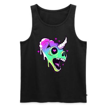 Rainbow Party Zombie Unicorn EDM Festival - Men's Premium Organic Tank Top - black - Front - AI Model Male 178 light (178cm)
