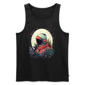 Christmas Astronaut Trippy Festival Psychedelic - Men's Premium Organic Tank Top - black - Front - AI Model Male 178 light (178cm)