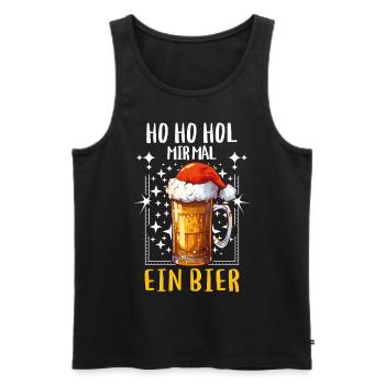 Weihnachten Bier Weihnachtsbier Prost Lustig Humor - Männer Premium Bio Tank Top - Schwarz - Vorne - Michal (187cm)