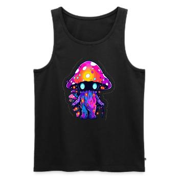 EDM Festival Trippy Art Champignon Psychédélique Rave - Débardeur bio Premium Homme - noir - Devant - Michal (187cm)