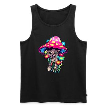 EDM Trippy Festival Rave Psychedelic Party Kat - Men's Premium Organic Tank Top - black - Front - Michal (187cm)