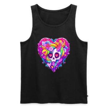 Psychedelic Party Unicorn Lover Trippy Fest - Men's Premium Organic Tank Top - black - Front - Michal (187cm)