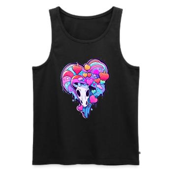 Süßes EDM Einhorn Trippy Psychedelic - Männer Premium Bio Tank Top - Schwarz - Vorne - Michal (187cm)