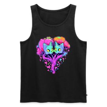 Psychedelic Festival Lover Trippy EDM Rave - Men's Premium Organic Tank Top - black - Front - AI Model Male 178 light (178cm)
