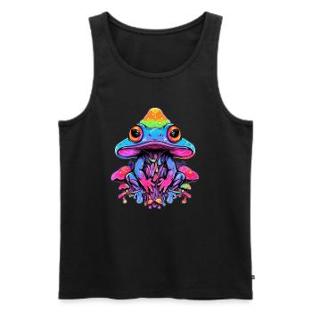 Drum and Bass Party Trippy grenouille Art EDM Rave - Débardeur bio Premium Homme - noir - Devant - Michal (187cm)