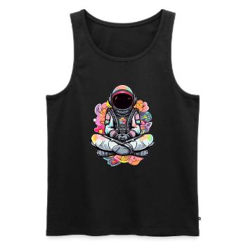 Trippy Meditation Astronaut Psychedelic Festival - Débardeur bio Premium Homme - noir - Devant - Michal (187cm)
