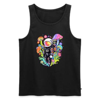 Electronic Music Lover EDM Festival Trippy Forest - Men's Premium Organic Tank Top - black - Front - AI Model Male 178 light (178cm)