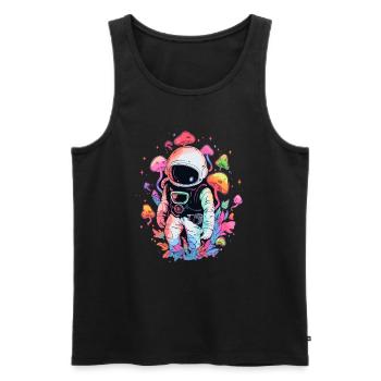 Summer Electronic Music Festival Trippy Astronaut - Men's Premium Organic Tank Top - black - Front - AI Model Male 178 light (178cm)