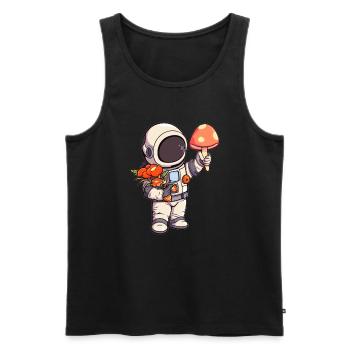 Festival de la forêt Mignon Astronaute EDM Rave Trippy DJ - Débardeur bio Premium Homme - noir - Devant - Michal (187cm)