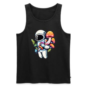 Mignon astronaute Trippy EDM Festival Raver Tekk DJ - Débardeur bio Premium Homme - noir - Devant - AI Model Male 178 light (178cm)