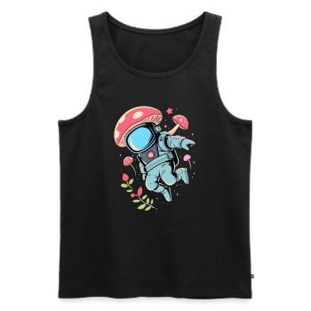 Trippy Spaceman EDM Forest Festival Astronaute Rave - Débardeur bio Premium Homme - noir - Devant - Michal (187cm)