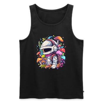 Festival de drum and bass Trippy Astronaute EDM Rave - Débardeur bio Premium Homme - noir - Devant - Michal (187cm)