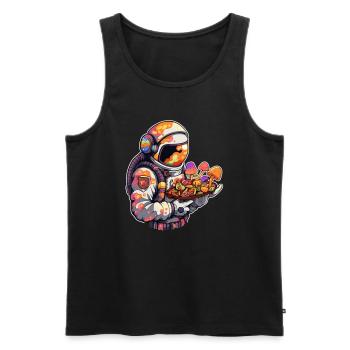 Tekk Rave Cute Astronaut EDM Summer Festival - Men's Premium Organic Tank Top - black - Front - AI Model Male 178 light (178cm)