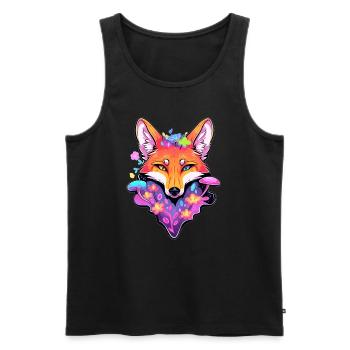 Fox Lover Trippy Forest Art Psychedelic Rave - Männer Premium Bio Tank Top - Schwarz - Vorne - AI Model Male 178 light (178cm)