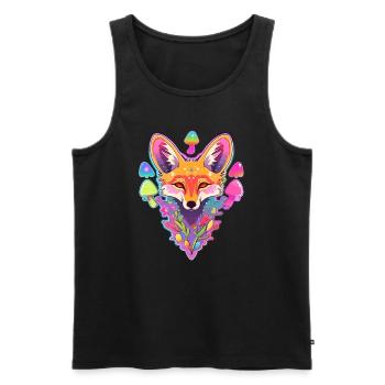 Psychedelic Fox EDM Party Lover Trippy Rave - Men's Premium Organic Tank Top - black - Front - AI Model Male 178 light (178cm)