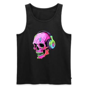 Heavy Music Lover EDM Crâne DJ Trippy Rave - Débardeur bio Premium Homme - noir - Devant - Michal (187cm)