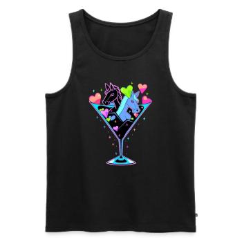 Cute Valentine's Day Horse Cocktail Matching - Men's Premium Organic Tank Top - black - Front - Michal (187cm)