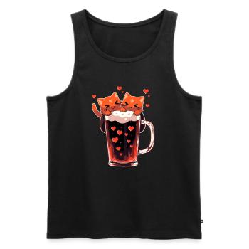 Valentine's Day Beer Funny Matching Couple - Men's Premium Organic Tank Top - black - Front - Michal (187cm)