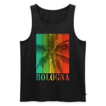 Bologne Italie Été Palmiers Plage Mer Vacances - Débardeur bio Premium Homme - noir - Devant - Michal (187cm)