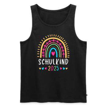 Inscription Rentrée Scolaire Filles Écolière 2025 - Débardeur bio Premium Homme - noir - Devant - AI Model Male 178 light (178cm)