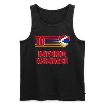 Équipe du Haut-Karabagh de football - Débardeur bio Premium Homme - noir - Devant - AI Model Male 178 light (178cm)