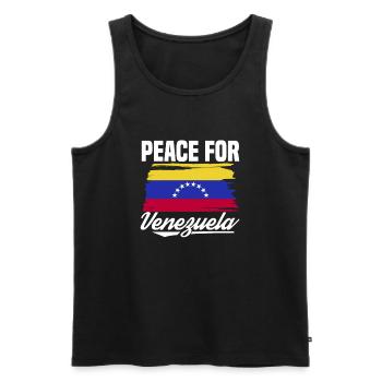 Drapeau de la tournée de pays de la paix pour le Venezuela en Amérique du Sud - Débardeur bio Premium Homme - noir - Devant - Michal (187cm)