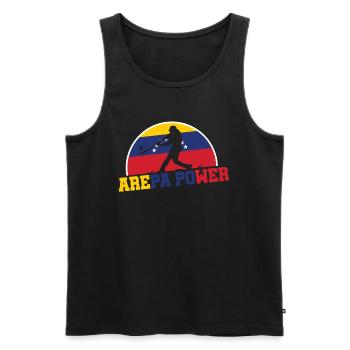 Venezuela Baseball Arepa Power Baseball Player - Men's Premium Organic Tank Top - black - Front - Michal (187cm)
