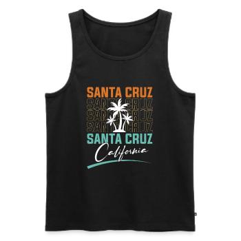 Santa Cruz California Sonnenuntergang 70er 80er - Männer Premium Bio Tank Top - Schwarz - Vorne - Michal (187cm)