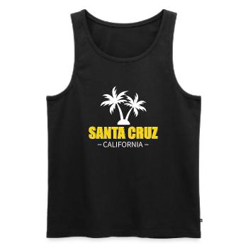 Santa Cruz California Sonnenuntergang Palmen Reise - Männer Premium Bio Tank Top - Schwarz - Vorne - Michal (187cm)