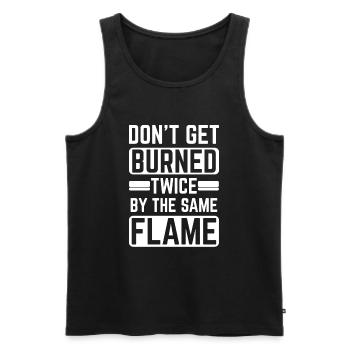 Ne vous brûlez pas deux fois par la même flamme - Débardeur bio Premium Homme - noir - Devant - Michal (187cm)