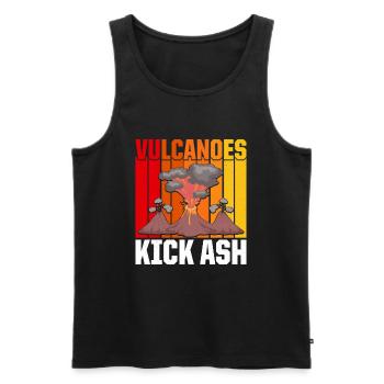 Volcans rétro Kick Ash Geologist Vintage Volcano - Débardeur bio Premium Homme - noir - Devant - Michal (187cm)