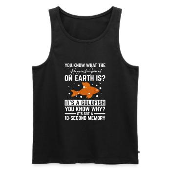 Goldfisch Aquariumfisch 10 Second Memory - Männer Premium Bio Tank Top - Schwarz - Vorne - Michal (187cm)