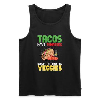 Tacos Tomatoes Counts Végétarien Nachos Burritos - Débardeur bio Premium Homme - noir - Devant - AI Model Male 178 light (178cm)