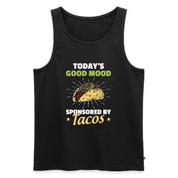 Today's Good Mood Sponsored By Tacos - Männer Premium Bio Tank Top - Schwarz - Vorne - AI Model Male 178 light (178cm)
