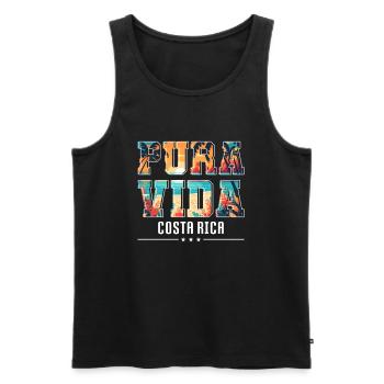 Pura Vida Costa Rica Amérique latine Costa Rica - Débardeur bio Premium Homme - noir - Devant - AI Model Male 178 light (178cm)