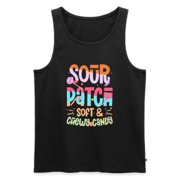 Sour Patch Soft And Candy Naschen Süßigkeiten - Débardeur bio Premium Homme - noir - Devant - AI Model Male 178 light (178cm)