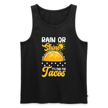 Rain Or Shine It's Time For Tacos - Men's Premium Organic Tank Top - black - Front - AI Model Male 178 light (178cm)
