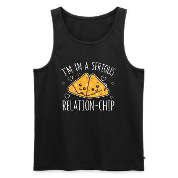 Serious Relation-Chip Tacos Nachos Beziehung - Männer Premium Bio Tank Top - Schwarz - Vorne - AI Model Male 178 light (178cm)