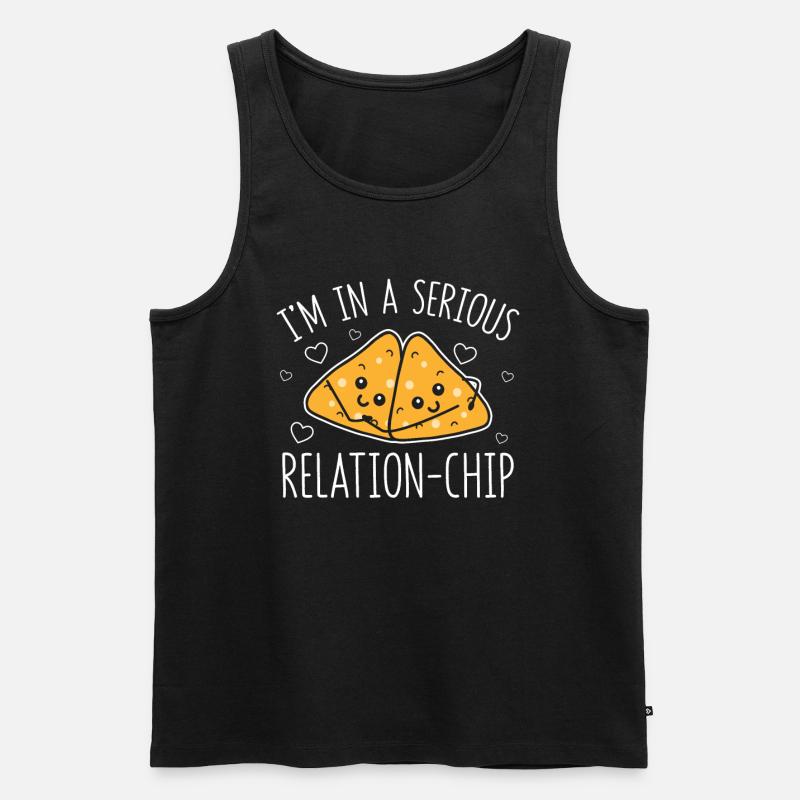 Relation sérieuse-Chip Tacos Nachos Relation - Débardeur bio Premium Homme - noir
