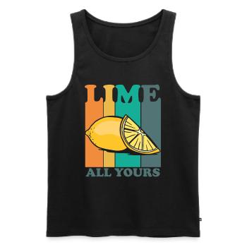 Lime All Yours Vintage Lemon Retro Lemon Juice - Men's Premium Organic Tank Top - black - Front - Michal (187cm)