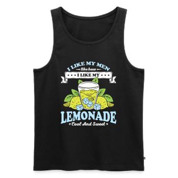 Lemonade Cool and Cute Husband Wife Gift - Men's Premium Organic Tank Top - black - Front - AI Model Male 178 light (178cm)