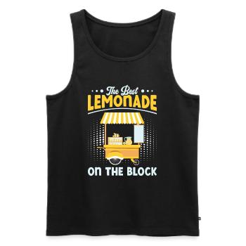 La meilleure limonade sur le bloc Lemonades Business - Débardeur bio Premium Homme - noir - Devant - Michal (187cm)