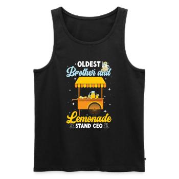 Oldest Brother Lemonade Stand CEO Lemonade Crew - Men's Premium Organic Tank Top - black - Front - AI Model Male 178 light (178cm)