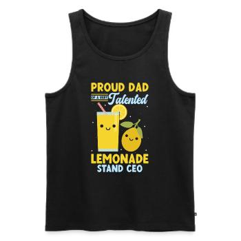 Proud Dad Very Talented Lemonade Stand CEO - Men's Premium Organic Tank Top - black - Front - AI Model Male 178 light (178cm)